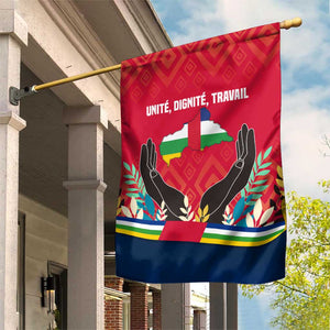 Central African Republic Garden Flag Red Blue Green Tribal Design - African Pride