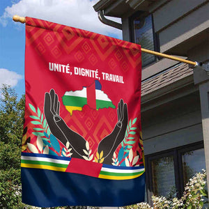 Central African Republic Garden Flag Red Blue Green Tribal Design - African Pride