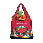 Central African Republic Grocery Bag Red Blue Green Tribal Design - African Pride