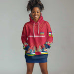 Central African Republic Hoodie Dress Red Blue Green Tribal Design - African Pride