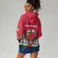 Central African Republic Hoodie Dress Red Blue Green Tribal Design - African Pride