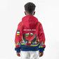 Central African Republic Kid Hoodie Red Blue Green Tribal Design - African Pride