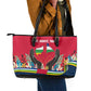 Central African Republic Leather Tote Bag Red Blue Green Tribal Design - African Pride