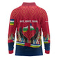 Central African Republic Long Sleeve Polo Shirt Red Blue Green Tribal Design - African Pride