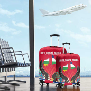 Central African Republic Luggage Cover Red Blue Green Tribal Design - African Pride