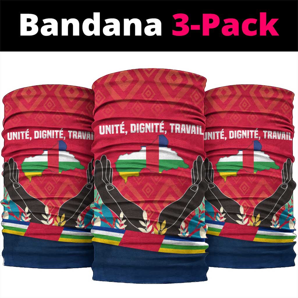 Central African Republic Neck Gaiter Red Blue Green Tribal Design - African Pride