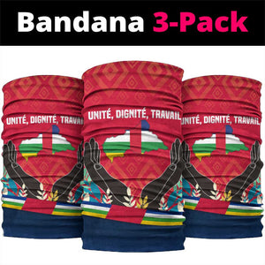 Central African Republic Neck Gaiter Red Blue Green Tribal Design - African Pride