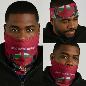 Central African Republic Neck Gaiter Red Blue Green Tribal Design - African Pride