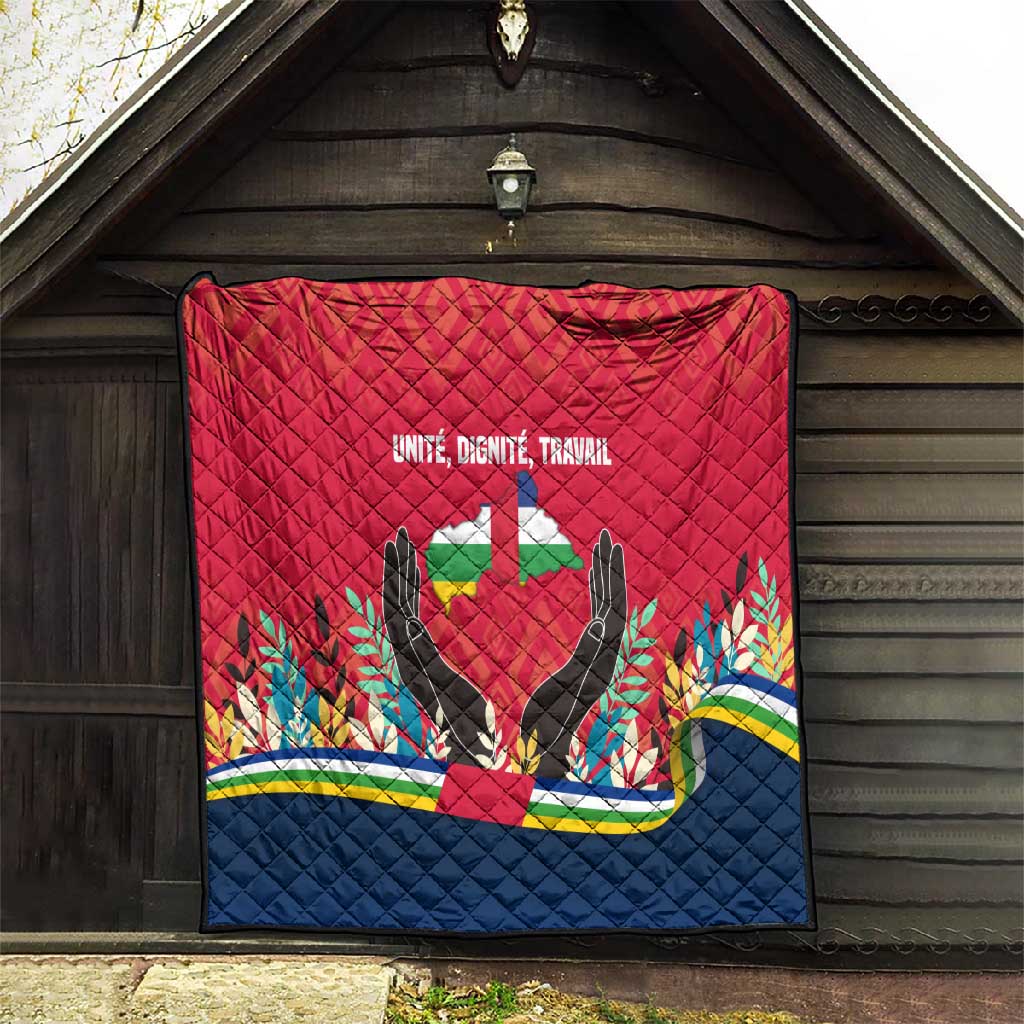 Central African Republic Quilt Red Blue Green Tribal Design - African Pride