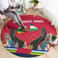Central African Republic Round Carpet Red Blue Green Tribal Design - African Pride