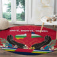 Central African Republic Round Carpet Red Blue Green Tribal Design - African Pride