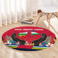 Central African Republic Round Carpet Red Blue Green Tribal Design - African Pride