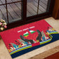 Central African Republic Rubber Doormat Red Blue Green Tribal Design - African Pride