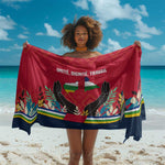 Central African Republic Sarong Red Blue Green Tribal Design - African Pride