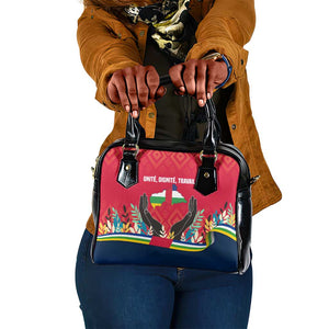 Central African Republic Shoulder Handbag Red Blue Green Tribal Design - African Pride