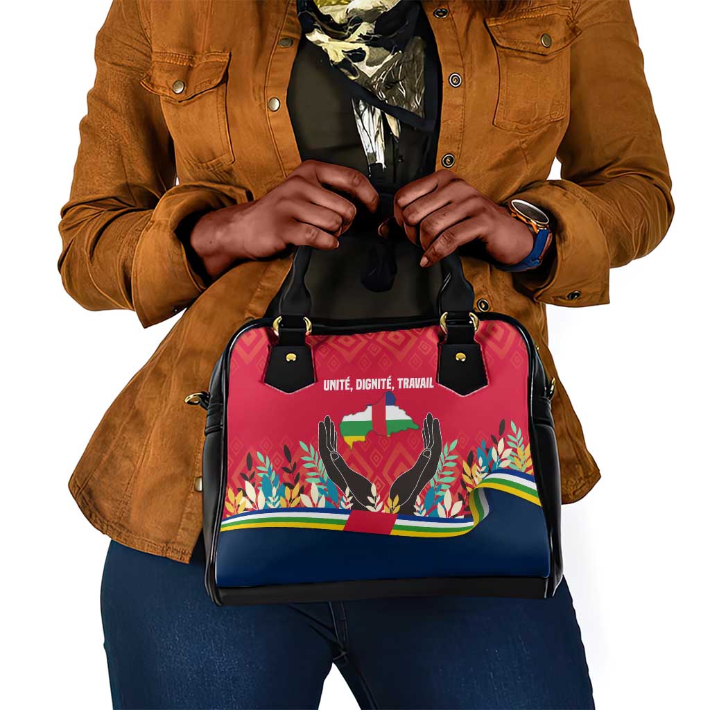 Central African Republic Shoulder Handbag Red Blue Green Tribal Design - African Pride