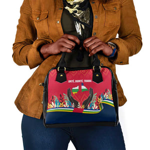 Central African Republic Shoulder Handbag Red Blue Green Tribal Design - African Pride