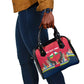 Central African Republic Shoulder Handbag Red Blue Green Tribal Design - African Pride