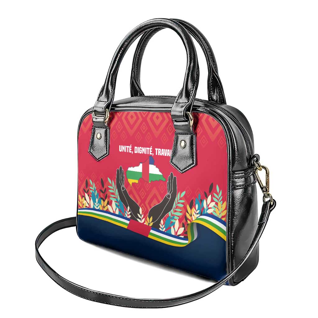 Central African Republic Shoulder Handbag Red Blue Green Tribal Design - African Pride