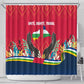 Central African Republic Shower Curtain Red Blue Green Tribal Design - African Pride