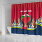 Central African Republic Shower Curtain Red Blue Green Tribal Design - African Pride