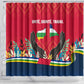 Central African Republic Shower Curtain Red Blue Green Tribal Design - African Pride