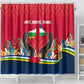 Central African Republic Shower Curtain Red Blue Green Tribal Design - African Pride
