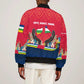 Central African Republic Sleeve Zip Bomber Jacket Red Blue Green Tribal Design - African Pride