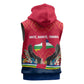 Central African Republic Sleeveless Zip Hoodie Red Blue Green Tribal Design - African Pride