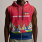 Central African Republic Sleeveless Zip Hoodie Red Blue Green Tribal Design - African Pride