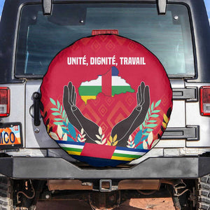 Central African Republic Spare Tire Cover Red Blue Green Tribal Design - African Pride