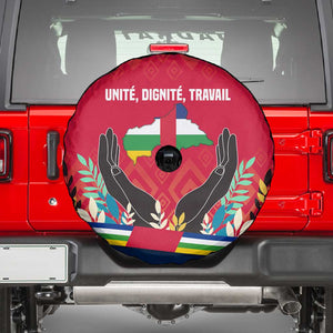 Central African Republic Spare Tire Cover Red Blue Green Tribal Design - African Pride