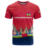 Central African Republic T shirt Red Blue Green Tribal Design - African Pride