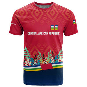 Central African Republic T shirt Red Blue Green Tribal Design - African Pride