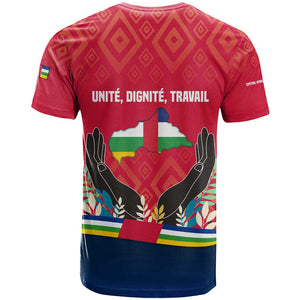 Central African Republic T shirt Red Blue Green Tribal Design - African Pride