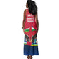 Central African Republic Tank Maxi Dress Red Blue Green Tribal Design - African Pride