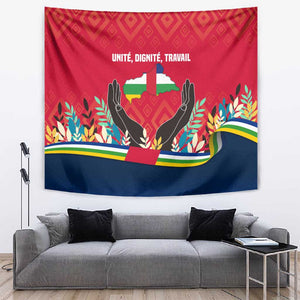Central African Republic Tapestry Red Blue Green Tribal Design - African Pride