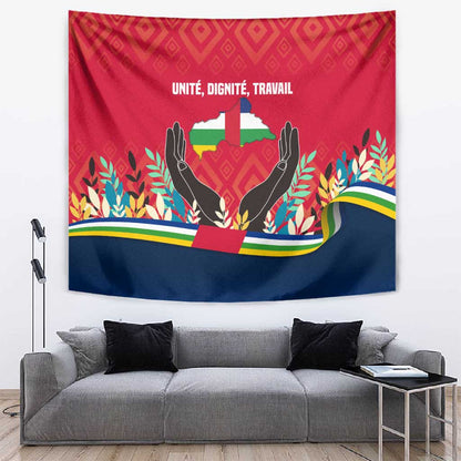 Central African Republic Tapestry Red Blue Green Tribal Design - African Pride