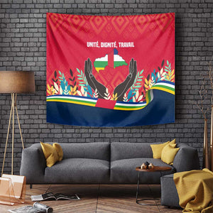 Central African Republic Tapestry Red Blue Green Tribal Design - African Pride