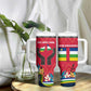 Central African Republic Tumbler With Handle Red Blue Green Tribal Design - African Pride
