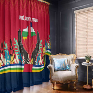 Central African Republic Window Curtain Red Blue Green Tribal Design - African Pride