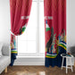 Central African Republic Window Curtain Red Blue Green Tribal Design - African Pride