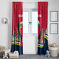 Central African Republic Window Curtain Red Blue Green Tribal Design - African Pride