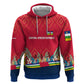 Central African Republic Zip Hoodie Red Blue Green Tribal Design - African Pride