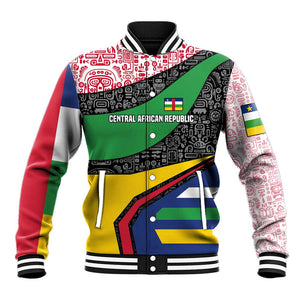 Central African Republic Baseball Jacket Multicolor Tribal Design - African Pride