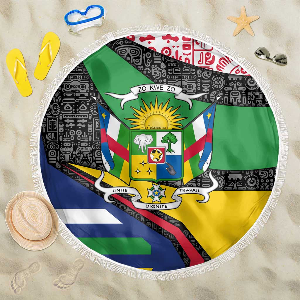 Central African Republic Beach Blanket Multicolor Tribal Design - African Pride