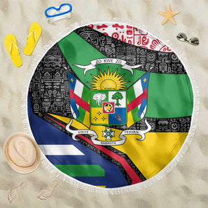 Central African Republic Beach Blanket Multicolor Tribal Design - African Pride