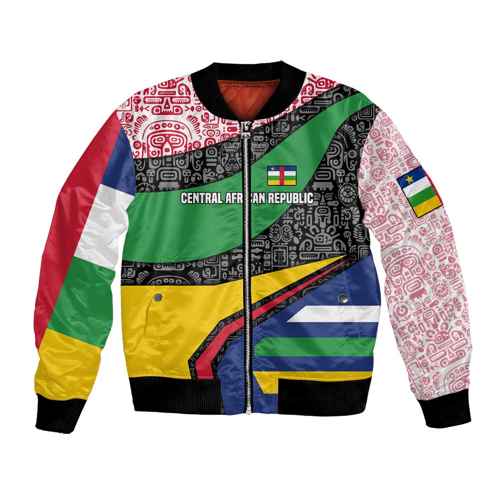 Central African Republic Bomber Jacket Multicolor Tribal Design - African Pride