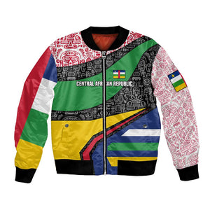 Central African Republic Bomber Jacket Multicolor Tribal Design - African Pride