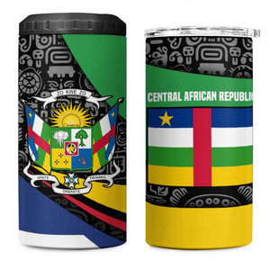 Central African Republic 4 in 1 Can Cooler Tumbler Multicolor Tribal Design - African Pride